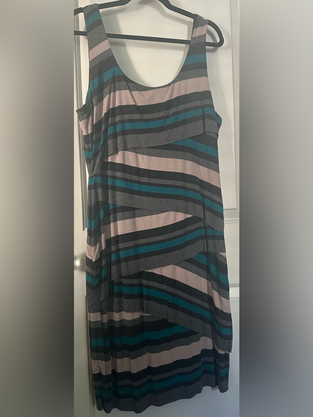 Anthropologie Bailey 44 Layered Stripe Midi Dress XL Made USA